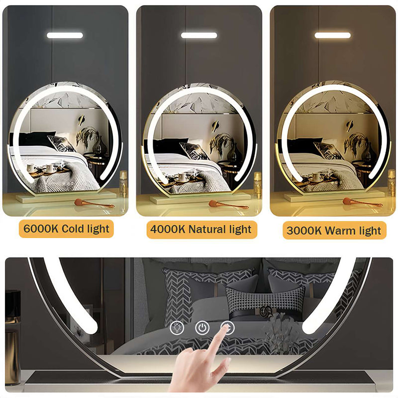 Liora LED Vanity Mirror | Smart Touch, 360° Rotatable, Rechargeable