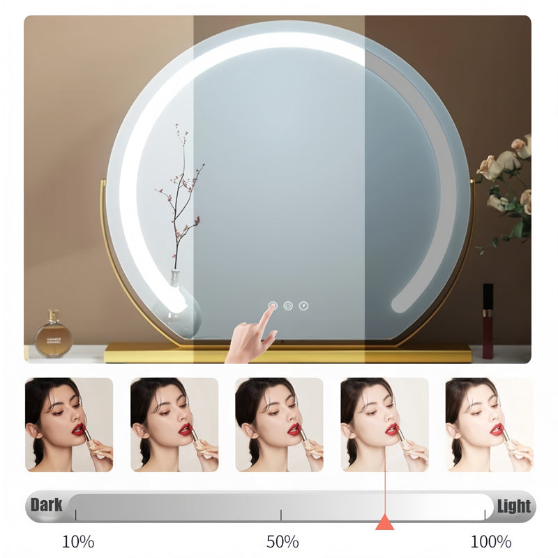 Liora LED Vanity Mirror | Smart Touch, 360° Rotatable, Rechargeable
