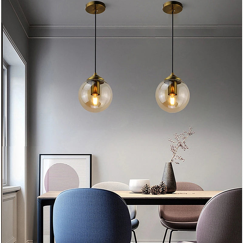 Liora Pendant Light | Glass and Metal Nordic Design, Ideal for Kitchen Pendant Lighting