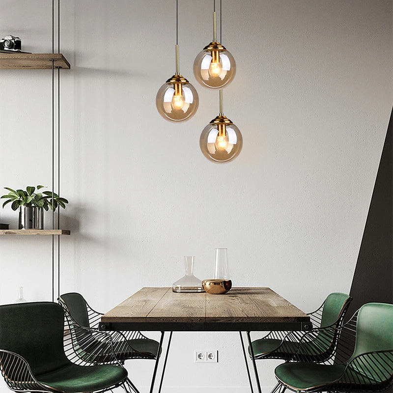 Liora Pendant Light | Glass and Metal Nordic Design, Ideal for Kitchen Pendant Lighting