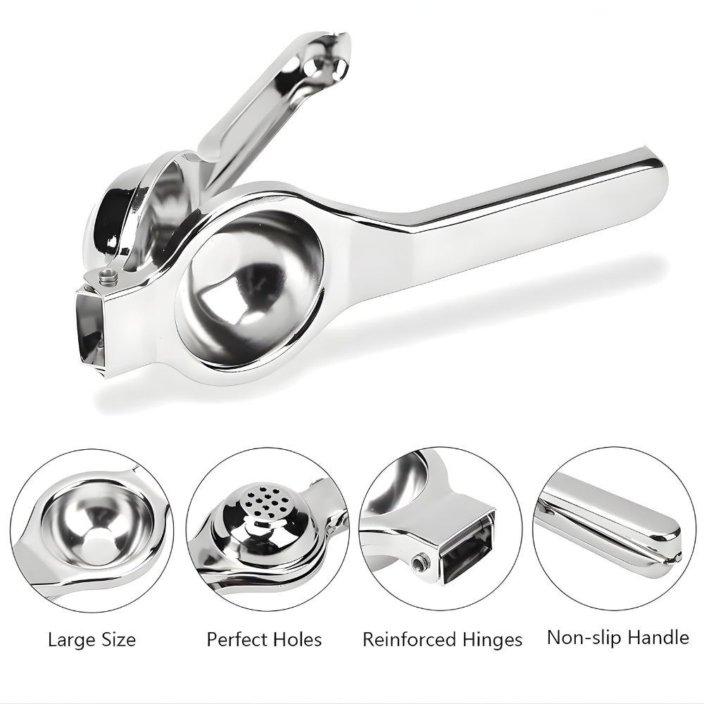 Luma Manual Juicer Press | Stainless Steel, Ergonomic Hand Juicer for Citrus
