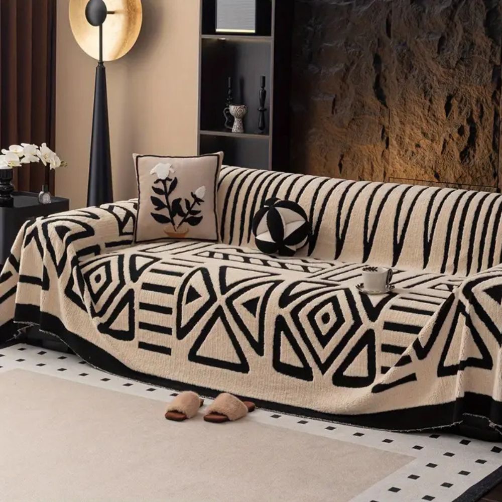 Luma Urban Sofa Cover | Premium Microfiber, Non-Slip Jacquard, Pet Friendly
