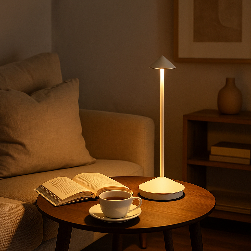 Luna Cordless Table Lamp | Rechargeable, Dimmable Touch Light for Living Room and Bedside Use