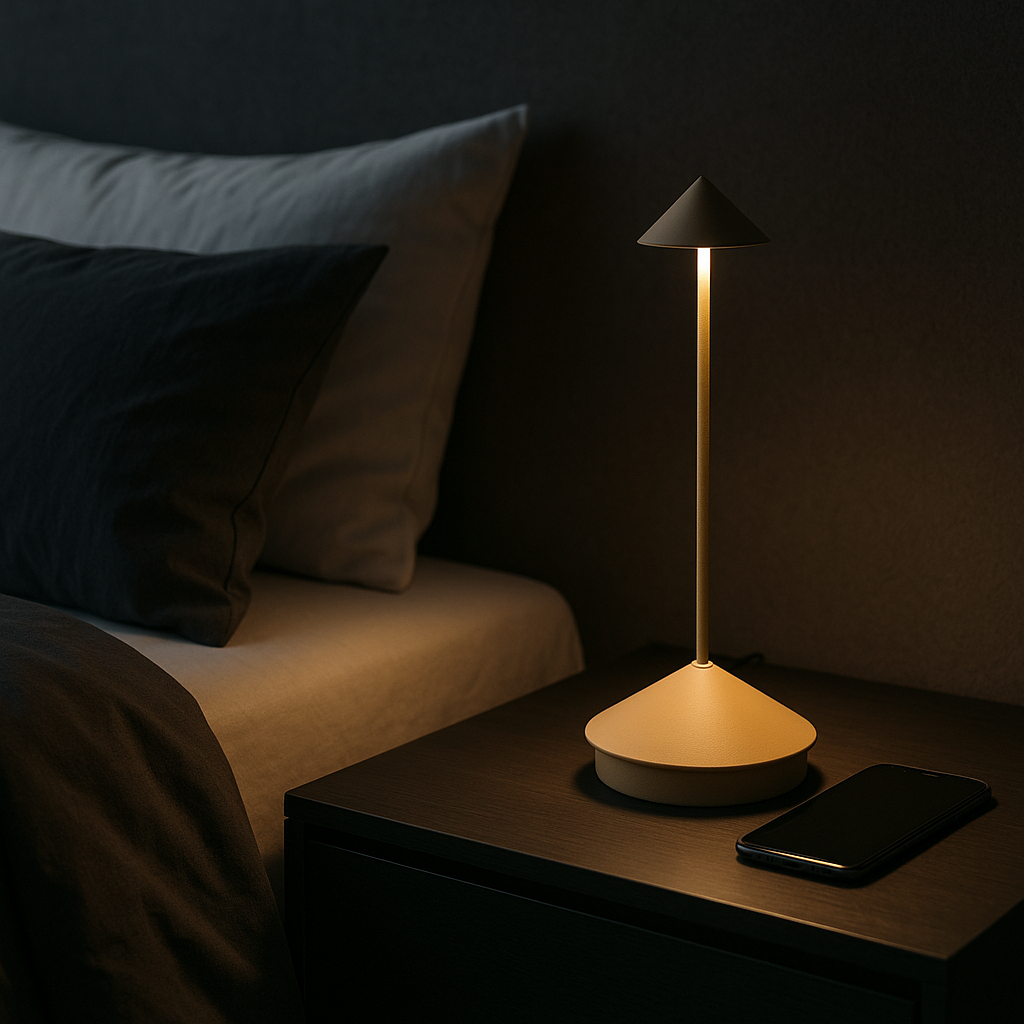 Luna Cordless Table Lamp | Rechargeable, Dimmable Touch Light for Living Room and Bedside Use