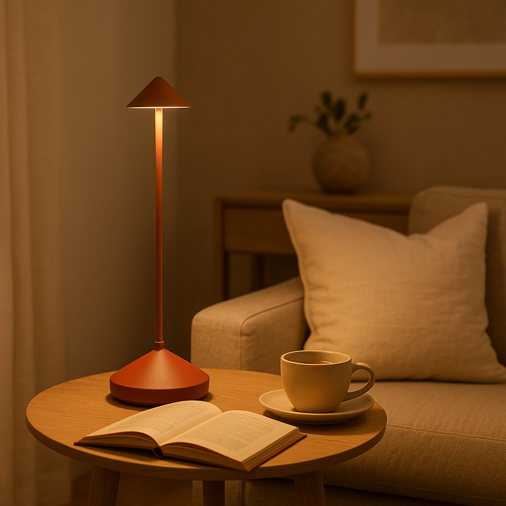 Luna Cordless Table Lamp | Rechargeable, Dimmable Touch Light for Living Room and Bedside Use
