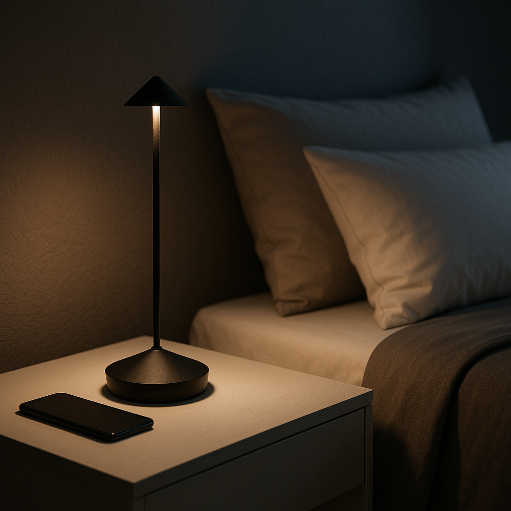 Luna Cordless Table Lamp | Rechargeable, Dimmable Touch Light for Living Room and Bedside Use