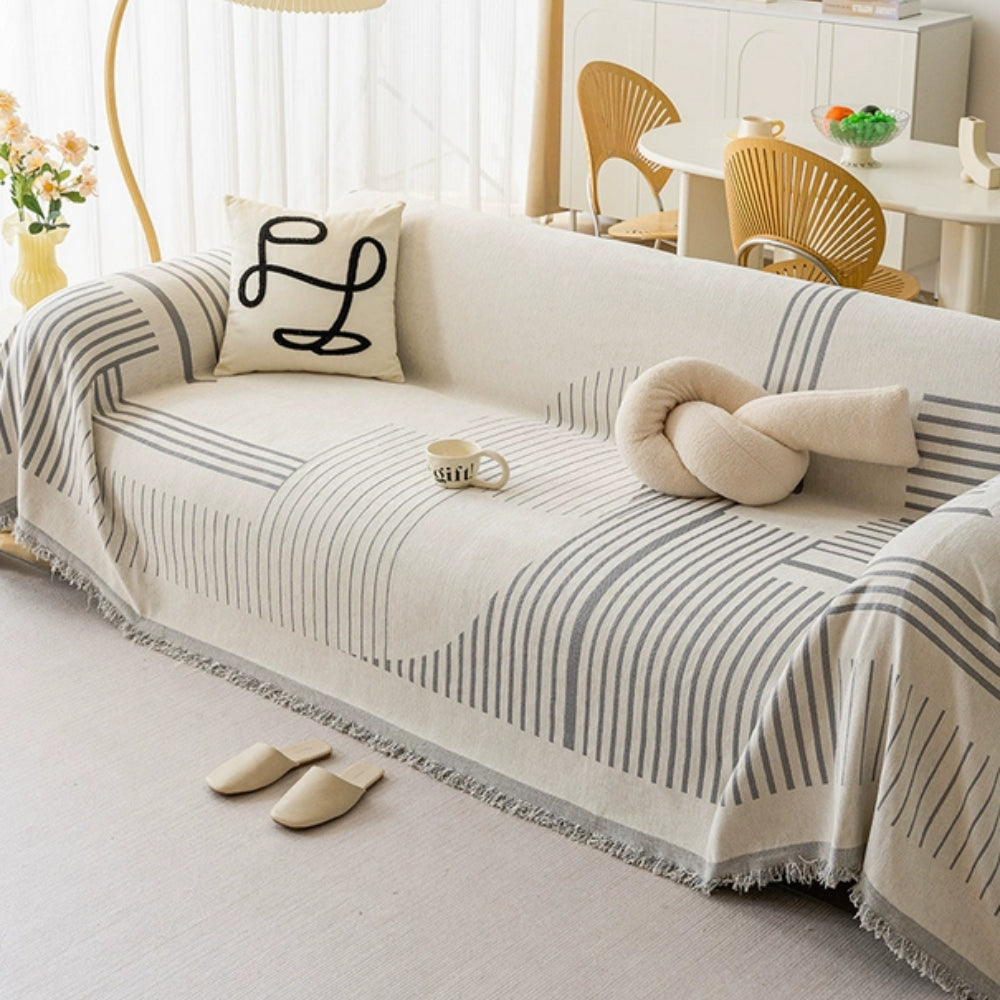 Luxe Snowflake Sofa Cover | Soft Chenille, Machine Washable, Non-Slip 1