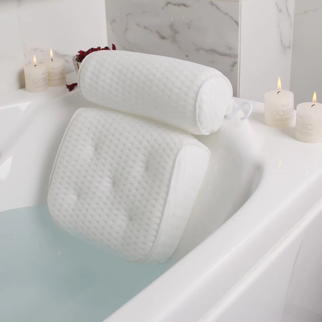 Luxevo Soaking Tub Pillow | Ergonomic 3D Mesh, Non-Slip Design