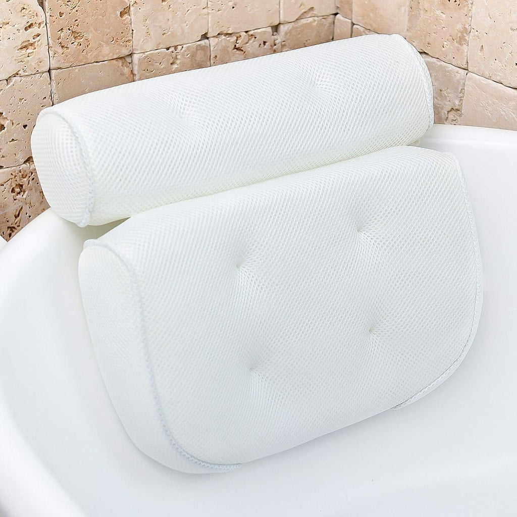 Luxevo Soaking Tub Pillow | Ergonomic 3D Mesh, Non-Slip Design
