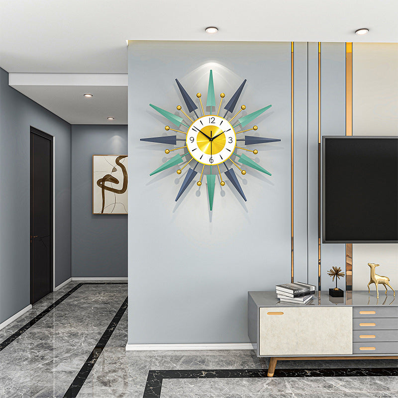 Maven Large Wall Clock | Silent Sweep, Mid-Century Design, Wrought Iron