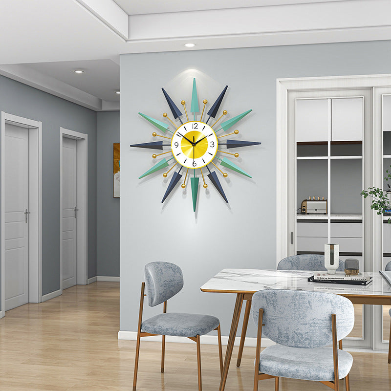 Maven Large Wall Clock | Silent Sweep, Mid-Century Design, Wrought Iron