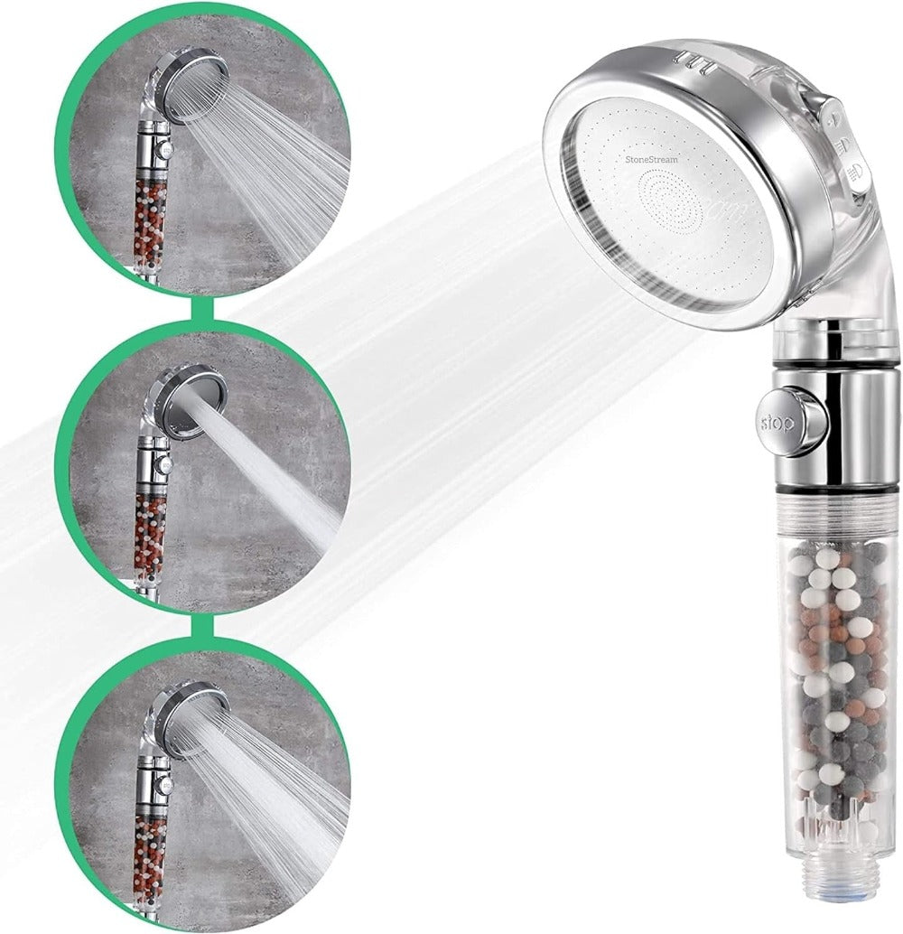 Mira Filtered Shower Head | High Pressure, Water Softener, 3 Spray Modes