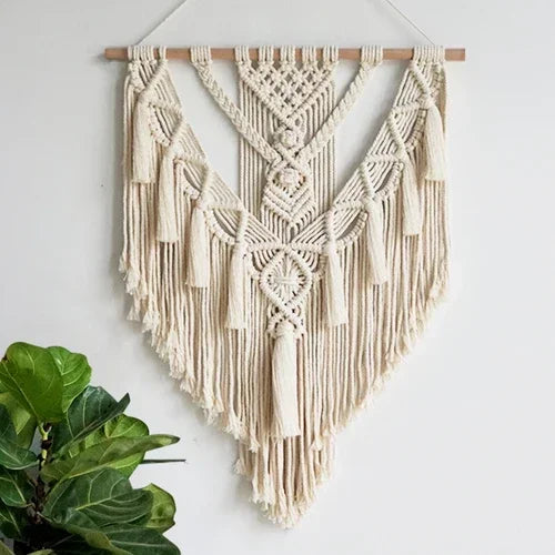 Mira Macrame Wall Hanging | Hand-Woven Cotton Rope, Geometric Wall Art Decor