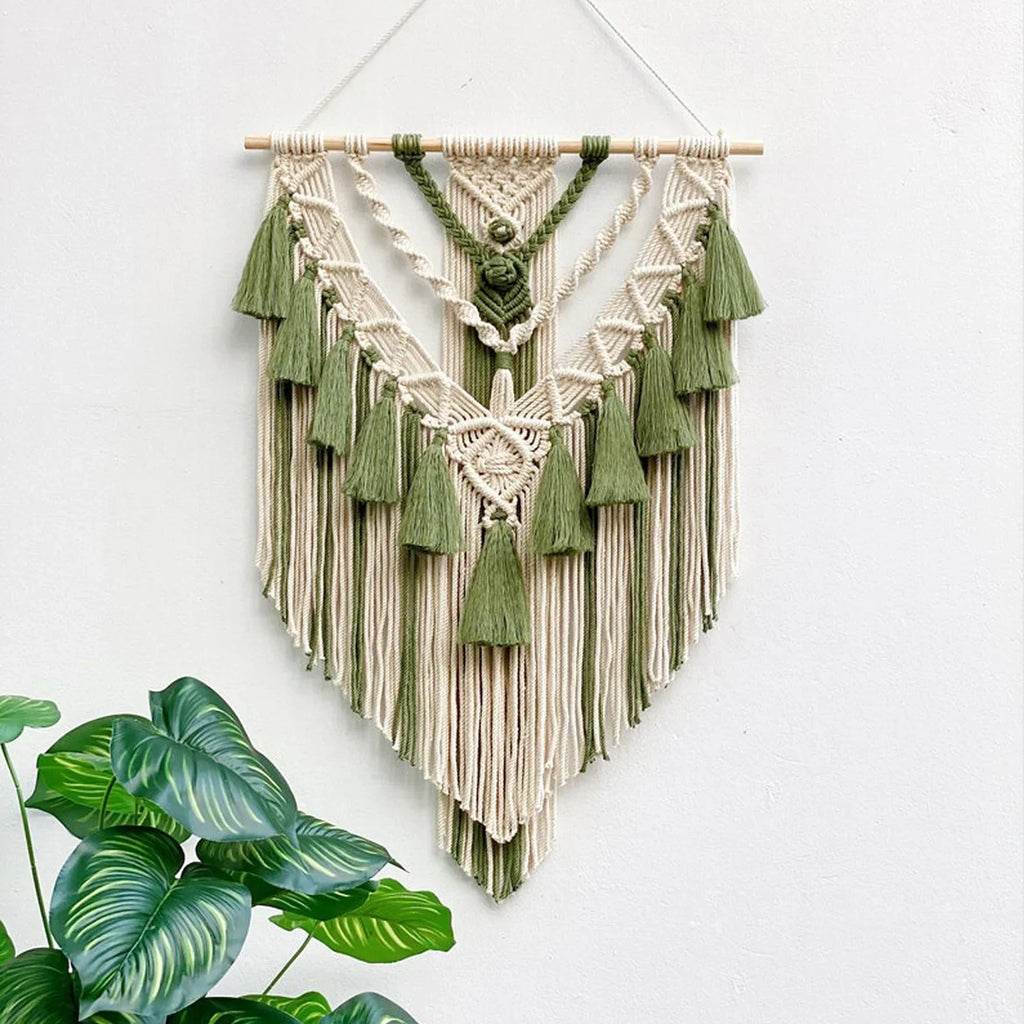 Mira Macrame Wall Hanging | Hand-Woven Cotton Rope, Geometric Wall Art Decor