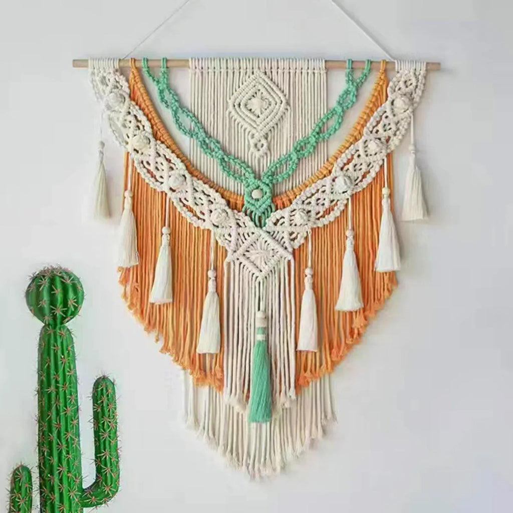 Mira Macrame Wall Hanging | Hand-Woven Cotton Rope, Geometric Wall Art Decor