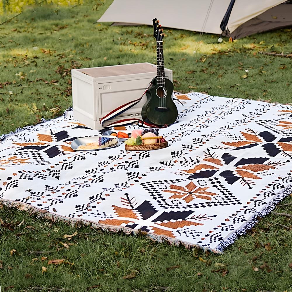Mira Picnic Mat | Moroccan Boho Pattern, Soft Microfiber Blend