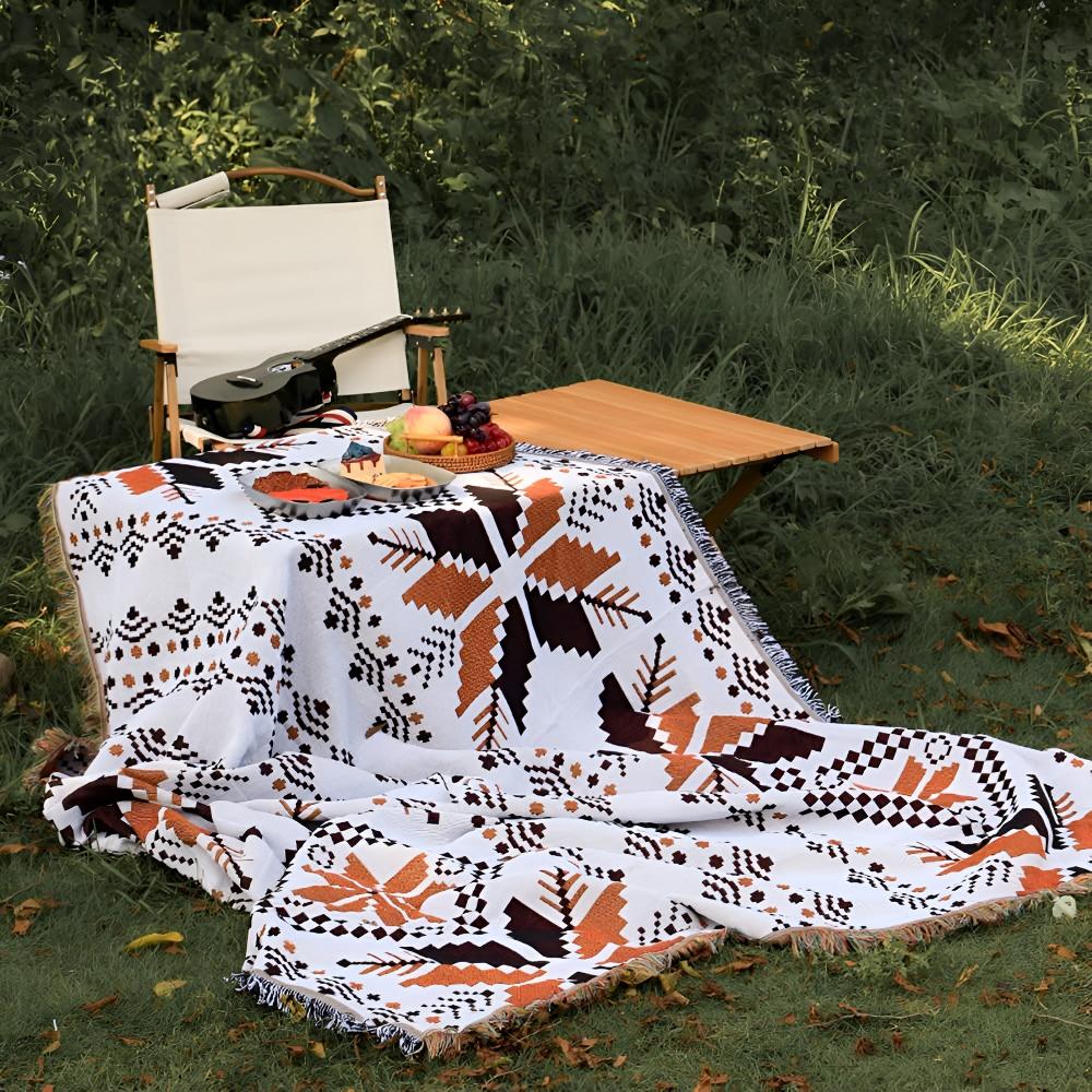 Mira Picnic Mat | Moroccan Boho Pattern, Soft Microfiber Blend
