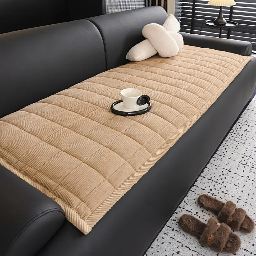 Mira Quilted Sofa Cover | Soft Microfiber, Non-Slip, Cat Scratch Resistant
