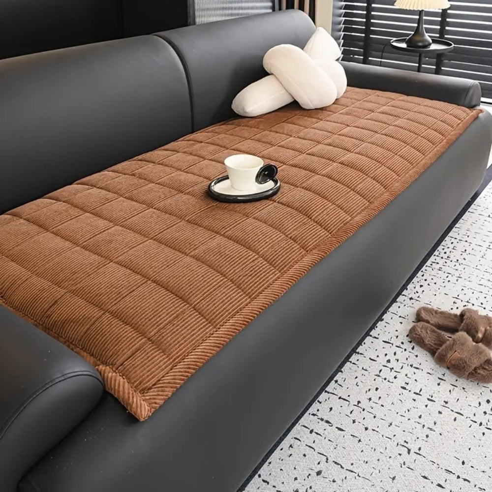 Mira Quilted Sofa Cover | Soft Microfiber, Non-Slip, Cat Scratch Resistant