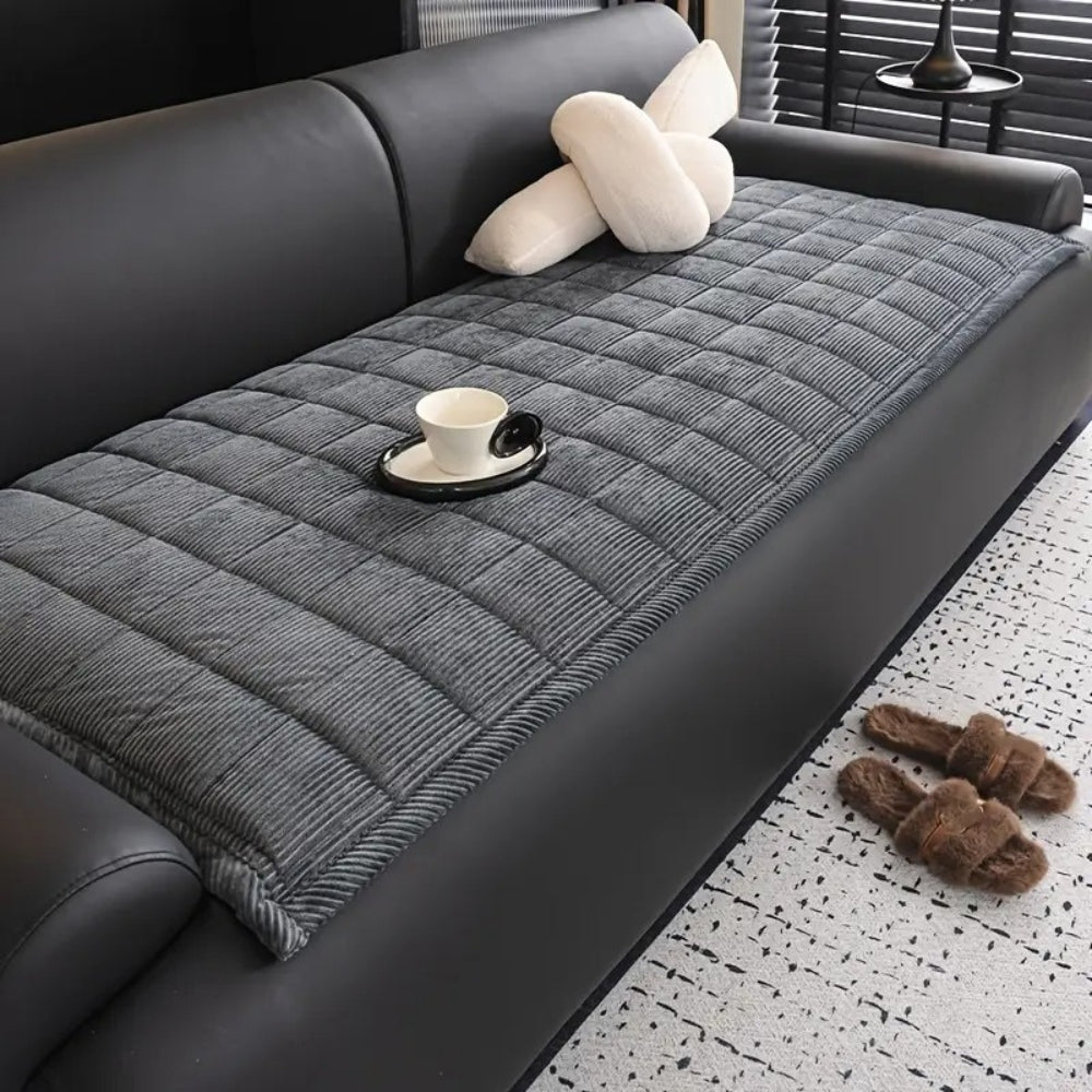 Mira Quilted Sofa Cover | Soft Microfiber, Non-Slip, Cat Scratch Resistant