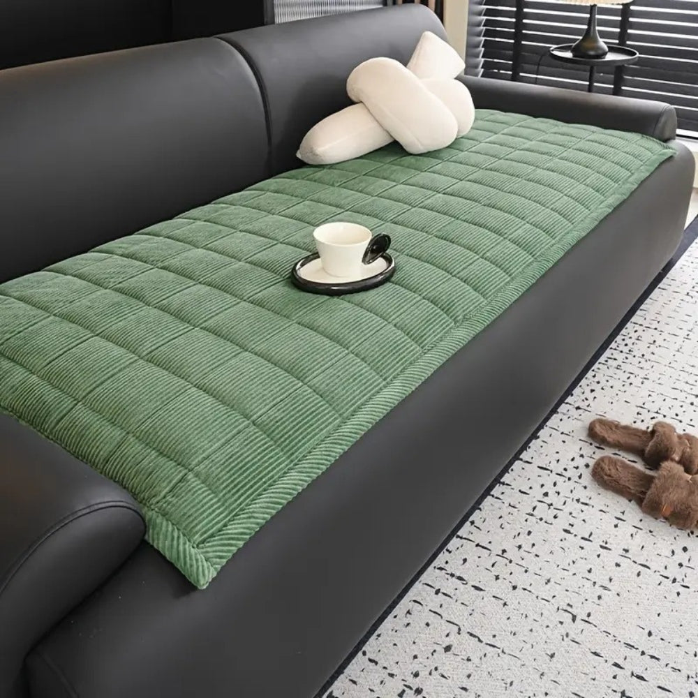 Mira Quilted Sofa Cover | Soft Microfiber, Non-Slip, Cat Scratch Resistant