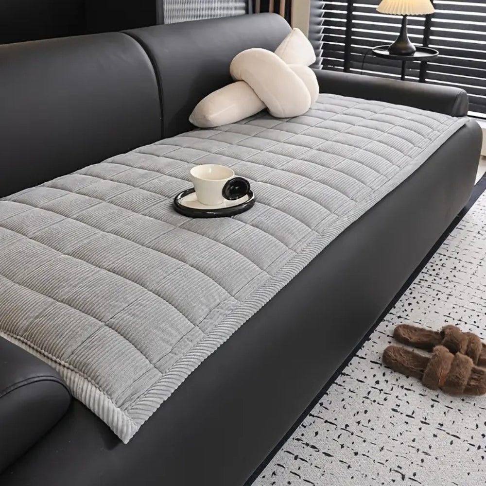 Mira Quilted Sofa Cover | Soft Microfiber, Non-Slip, Cat Scratch Resistant