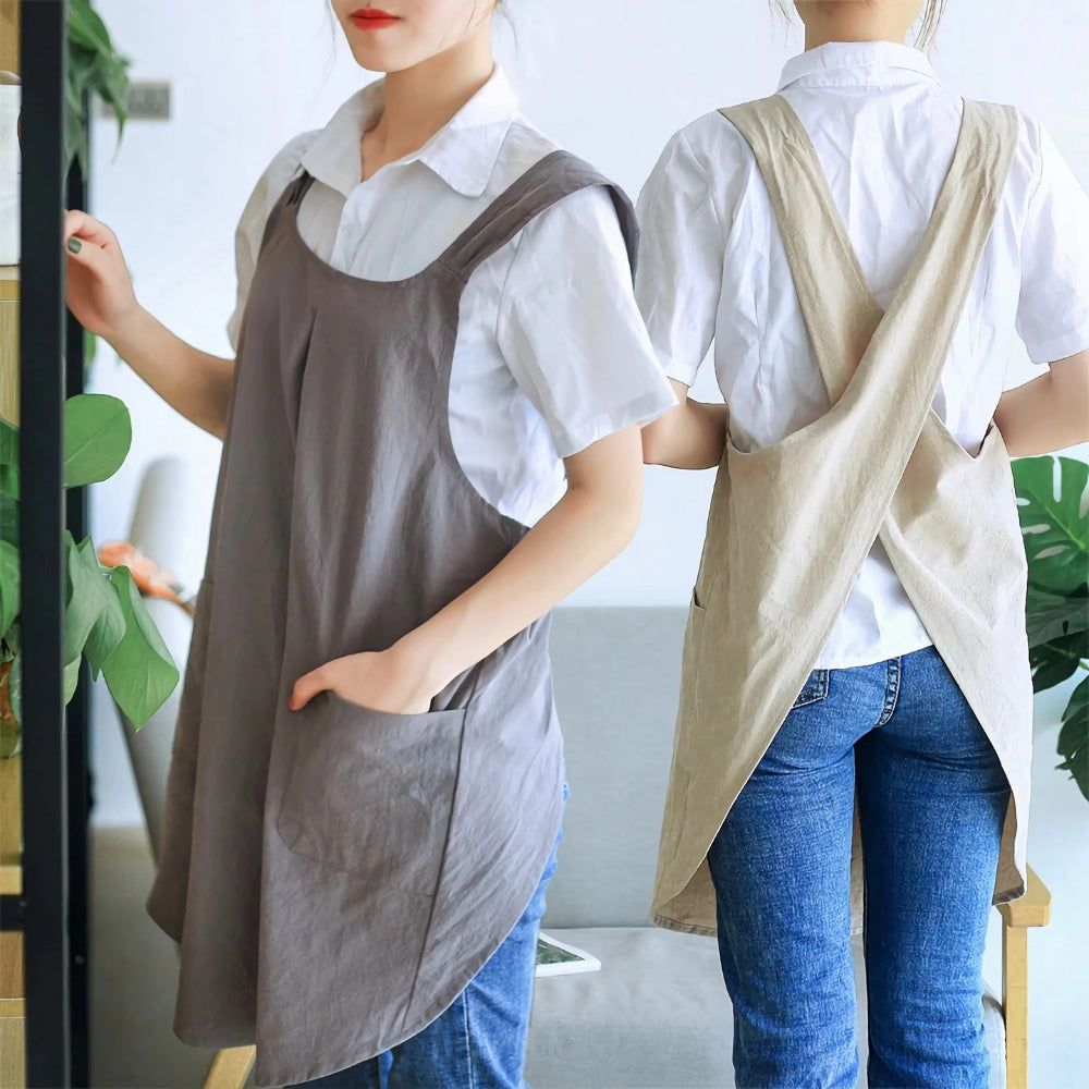 Nari Apron Dress | Korean-Inspired, Cotton Blend with Pockets