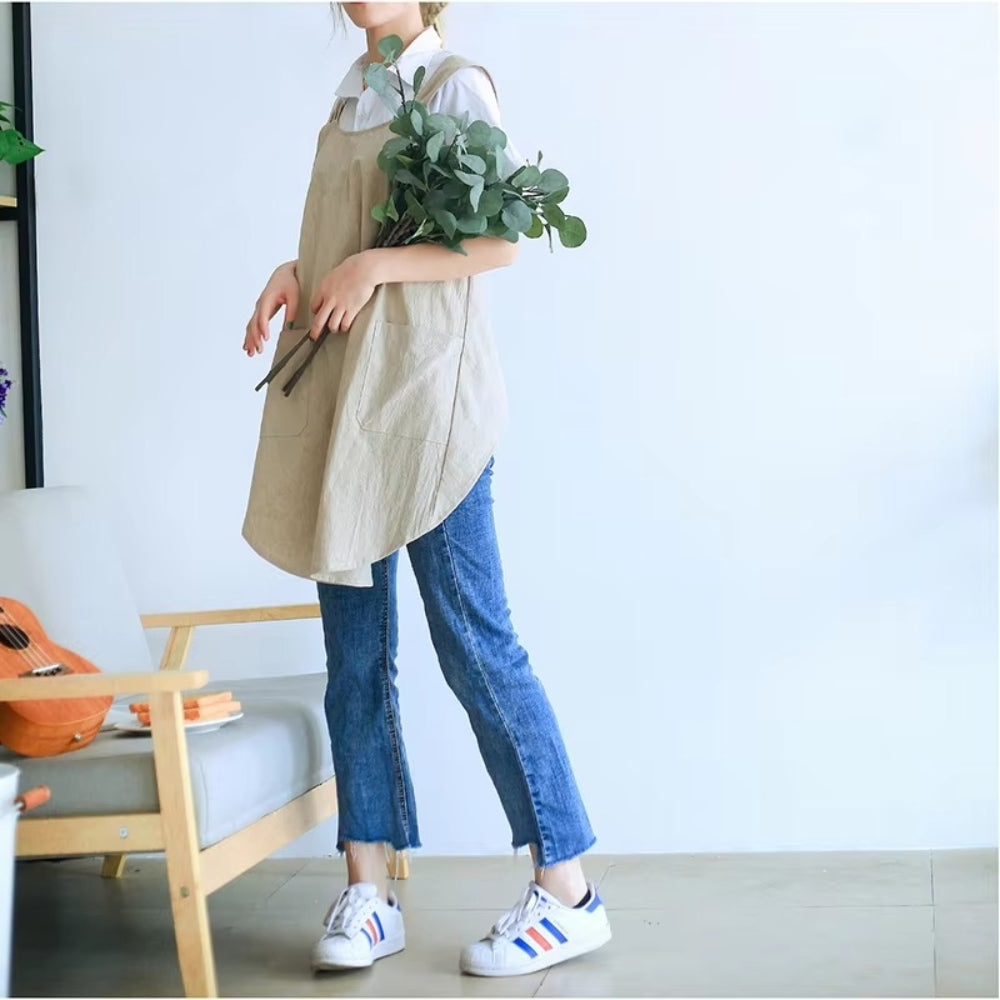 Nari Apron Dress | Korean-Inspired, Cotton Blend with Pockets