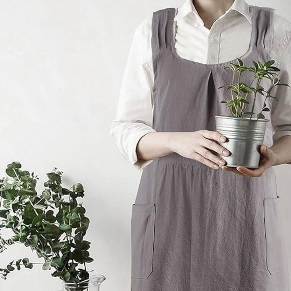 Nari Apron Dress | Korean-Inspired, Cotton Blend with Pockets