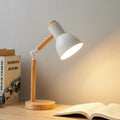Nexa Desk Lamp | Adjustable Rubberwood Base, Small Table Lamp for Bedroom
