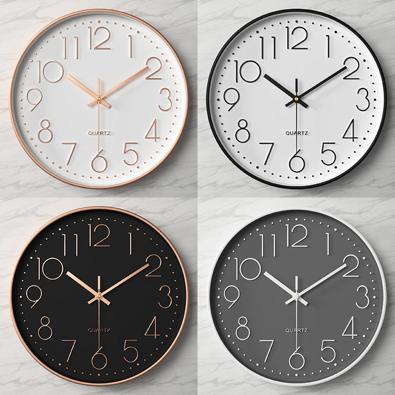 Nexa Modern Wall Clock | 12 Inch, Silent Sweep Movement, Clear Arabic Numerals