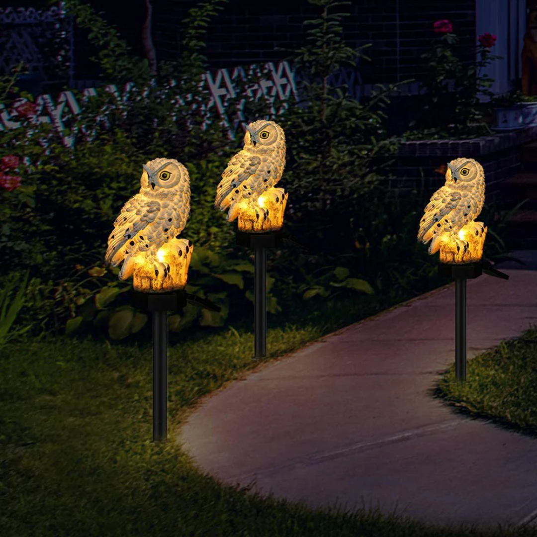 Oden Solar Garden Light | Owl Design, Warm LED Glow