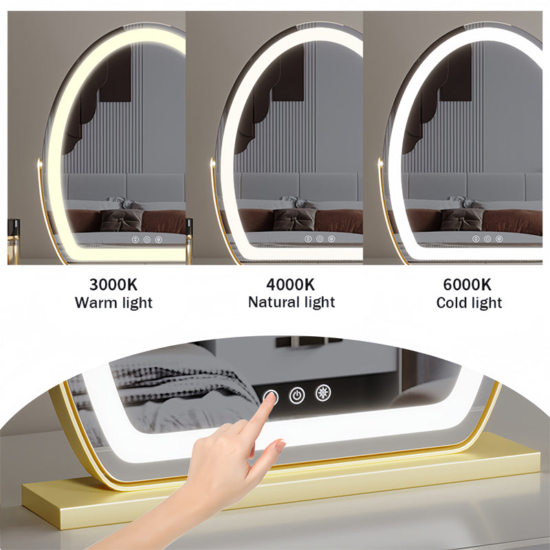 Olina Vanity Mirror | LED Strip, Adjustable Brightness, 360° Rotation