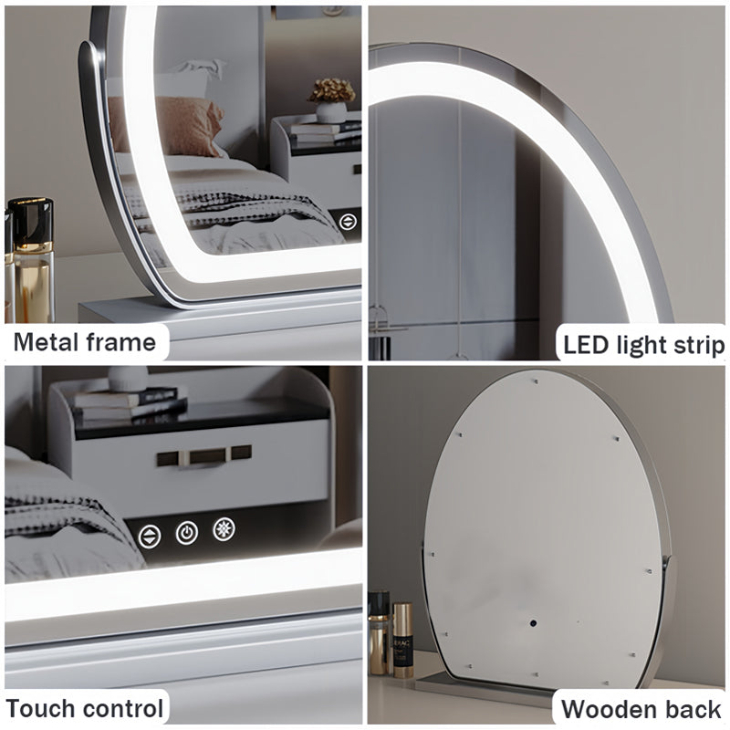 Olina Vanity Mirror | LED Strip, Adjustable Brightness, 360° Rotation