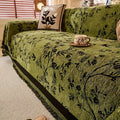 Oriana Chenille Sofa Cover | Floral Jacquard, Anti-Slip, Pet-Friendly