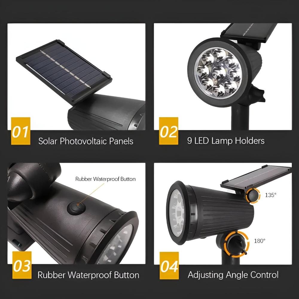 Pura Solar Security Light | 9 LED, Adjustable, Outdoor, Rechargeable