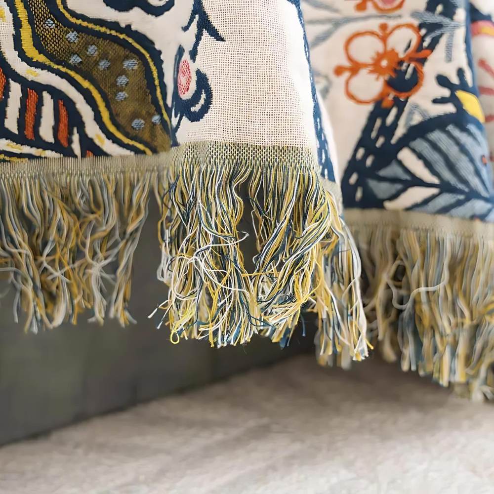 Ravenna Flora Blanket | 100% Cotton, Reversible Floral Design