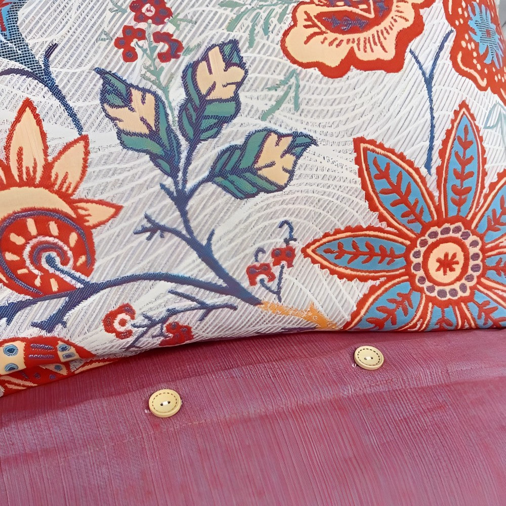 Ravenna Pillowcases Set | 100% Cotton, Rustic Floral Design, 2pcs
