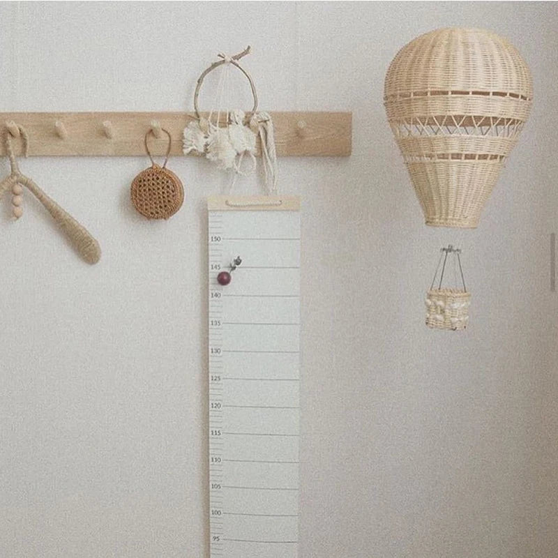 Riva Hot Air Balloon Wall Art | Hand-Woven Rattan Decor for Kids' Rooms