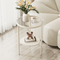 Rondo Glass Side Table | Two-Tier Tempered Glass, Metal Frame for Small Spaces