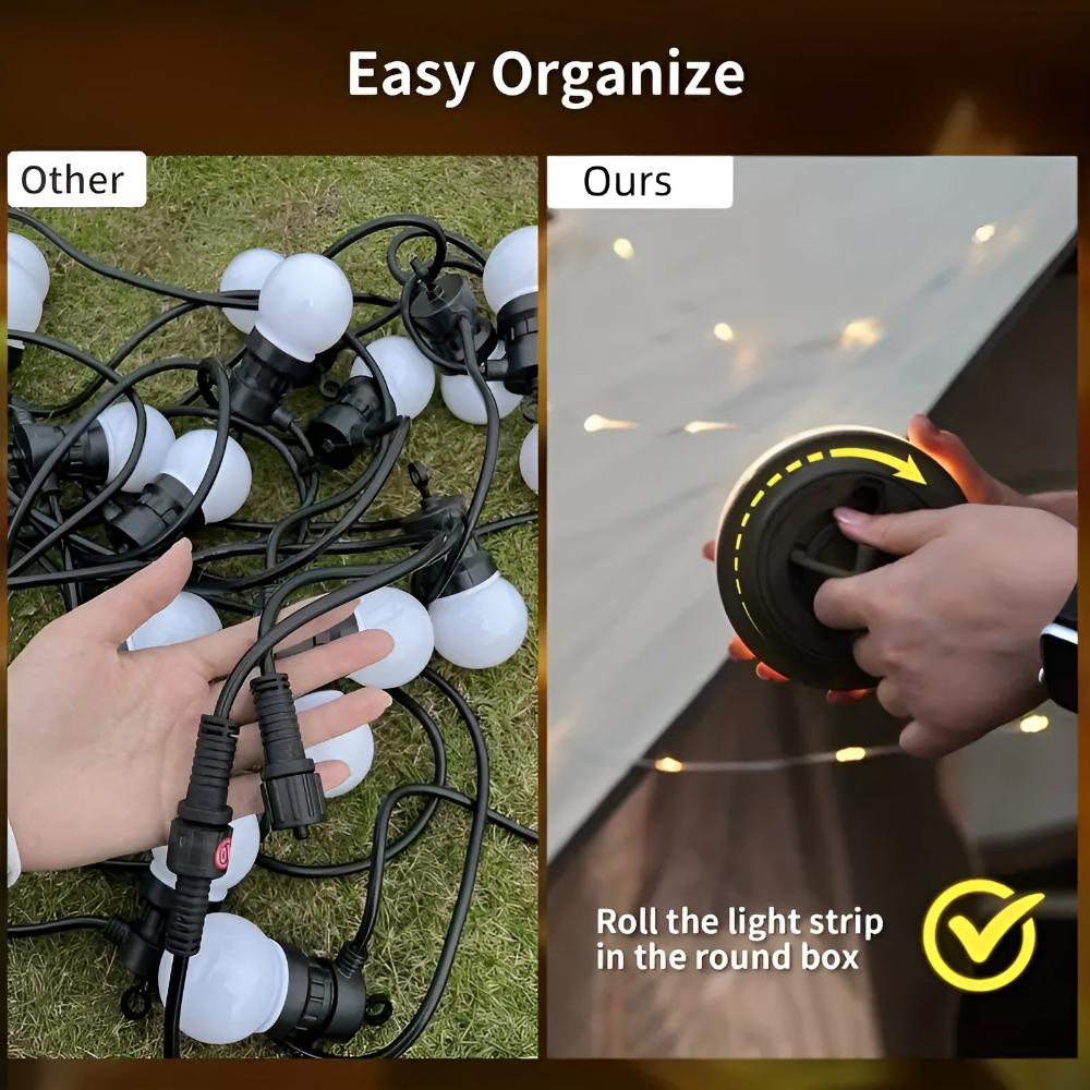 Rylan Outdoor String Lights | USB Rechargeable, Waterproof, Multi-Mode