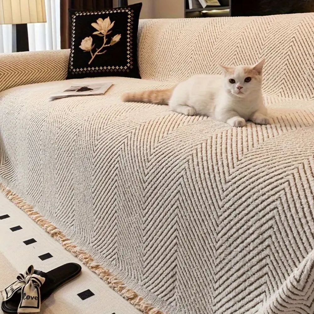 Sable Herring Sofa Cover | Microfiber, Water-Resistant, Non-Slip, Pet-Friendly