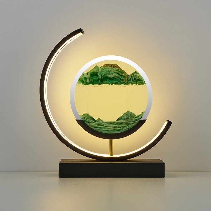 Sable Quicksand LED Table Lamp | 360° Rotating Acrylic Design, Warm White Light
