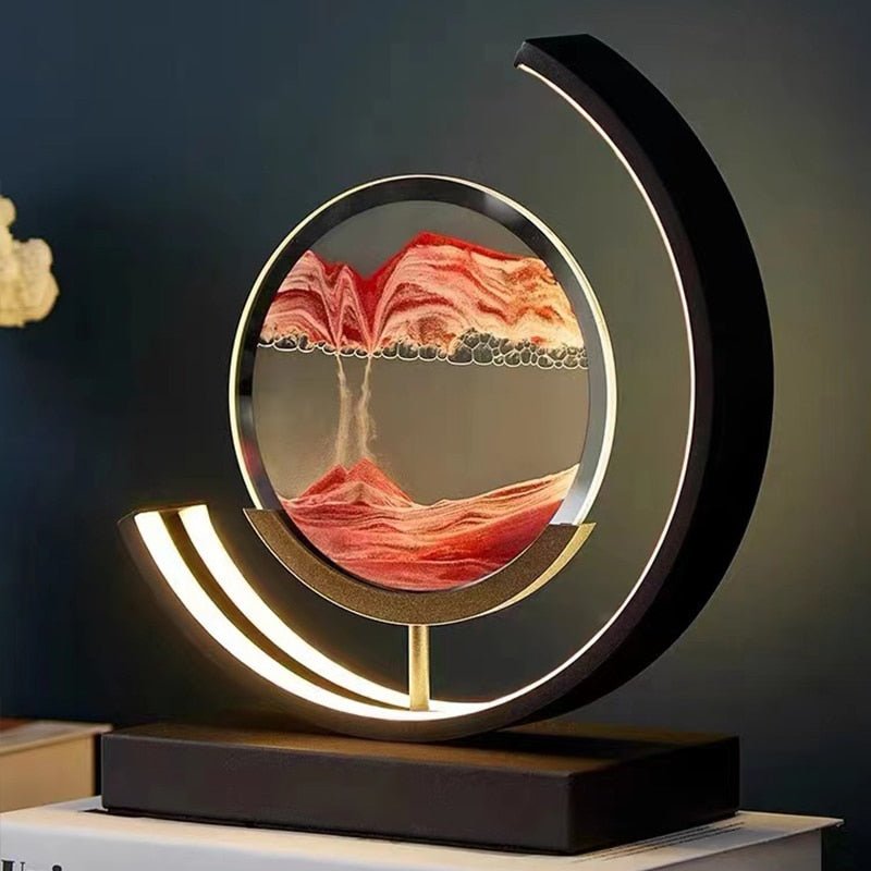 Sable Quicksand LED Table Lamp | 360° Rotating Acrylic Design, Warm White Light