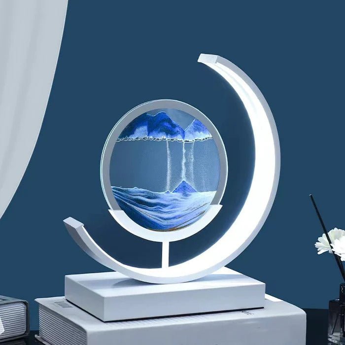 Sable Quicksand LED Table Lamp | 360° Rotating Acrylic Design, Warm White Light