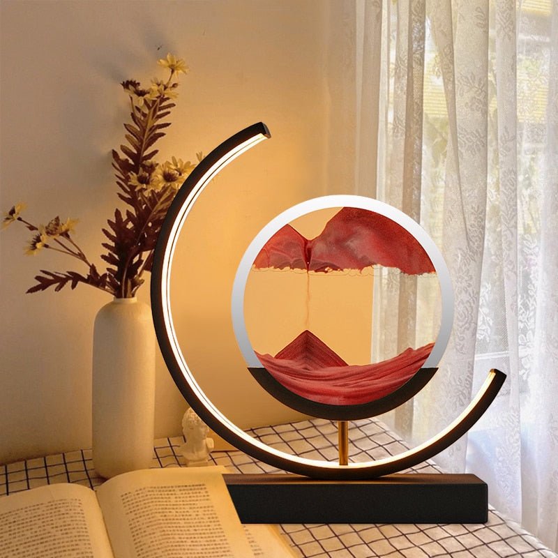 Sable Quicksand LED Table Lamp | 360° Rotating Acrylic Design, Warm White Light
