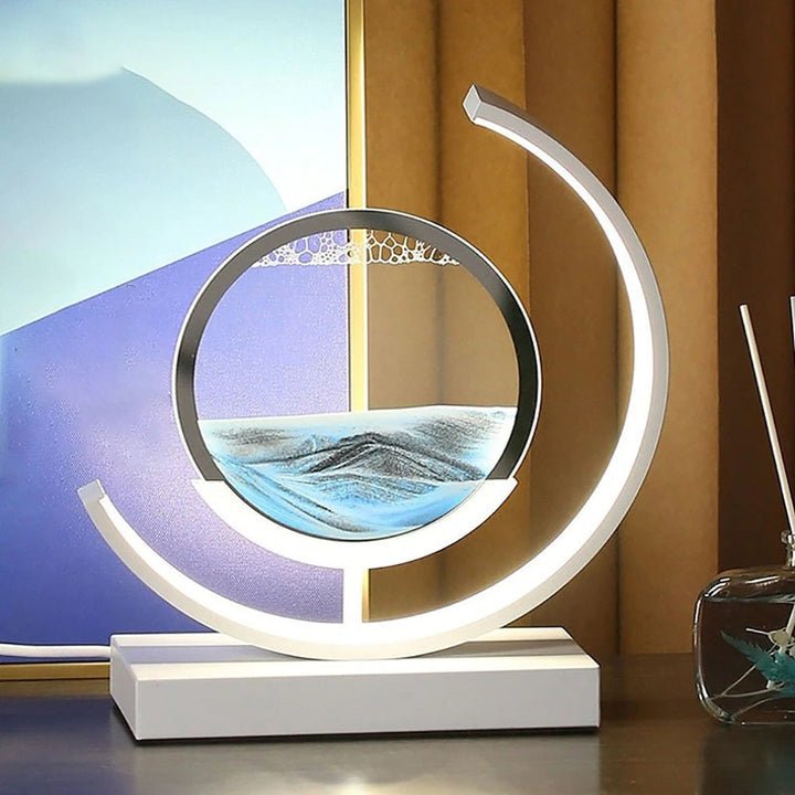 Sable Quicksand LED Table Lamp | 360° Rotating Acrylic Design, Warm White Light