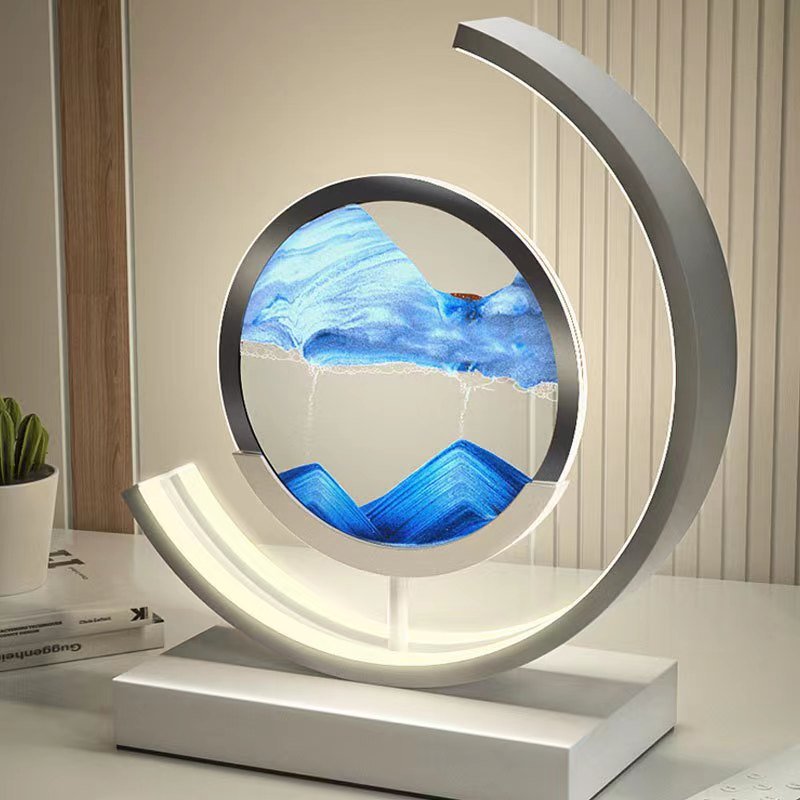Sable Quicksand LED Table Lamp | 360° Rotating Acrylic Design, Warm White Light