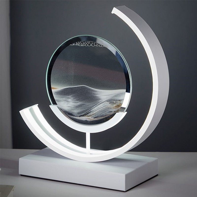 Sable Quicksand LED Table Lamp | 360° Rotating Acrylic Design, Warm White Light