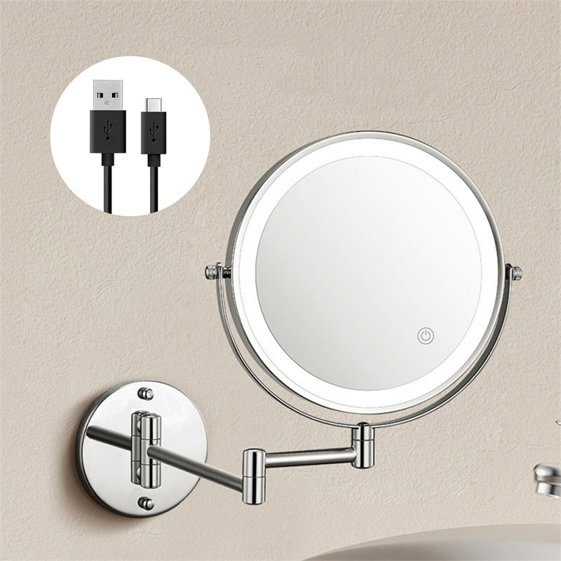Sable Shaving Mirror with Light | Rechargeable, Dual-Sided 1X/10X Magnification